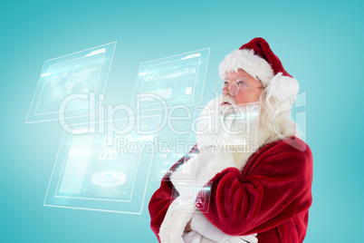 Composite image of santa is thinking about something