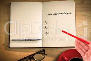 CComposite image of new years resolutions