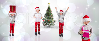 Composite image of different festive boys