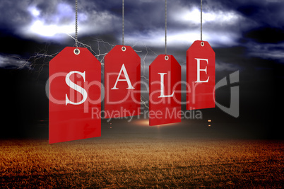 Composite image of red sale tags