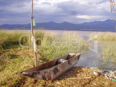 Fishing boat on the shore of Lake Patzcuaro