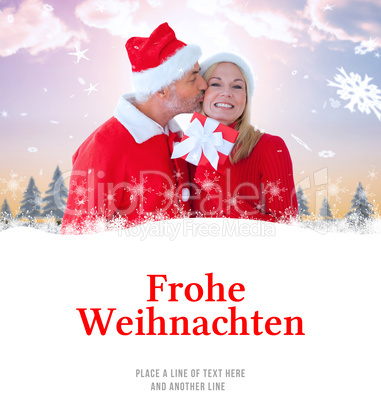 Composite image of festive couple