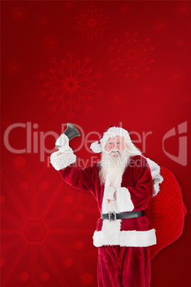 Composite image of santa claus ringing bell