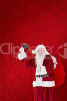 Composite image of santa claus ringing bell