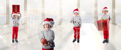 Composite image of different festive boys