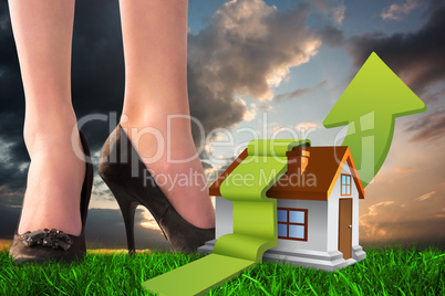 Composite image of businesswomans legs