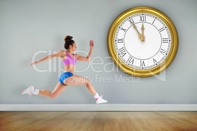 Composite image of fit brunette running