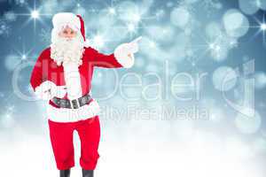 Composite image of portrait of santa claus doing gesture