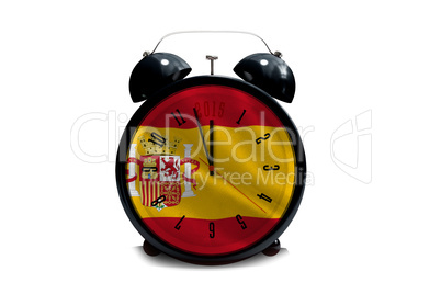 Composite image of 2015 in black alarm clock