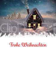 Composite image of  christmas greeting in german