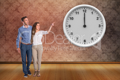 Composite image of full length of couple looking away
