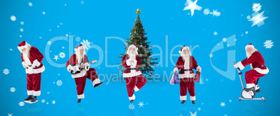 Composite image of different santas