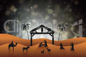 Composite image of nativity scene