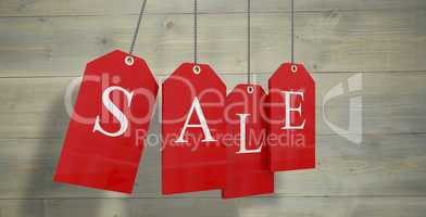 Composite image of red sale tags