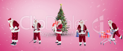 Composite image of different santas