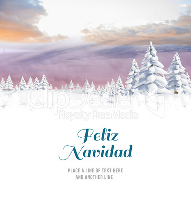 Composite image of feliz navidad