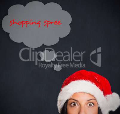 Composite image of woman surprised at the camera Composite image of woman surprised at the camera