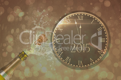 Composite image of clock counting down to midnight