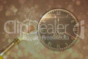 Composite image of clock counting down to midnight