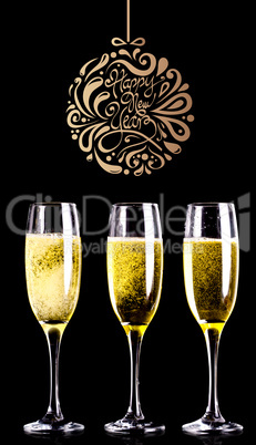 Composite image of elegant happy new year