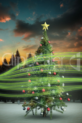 Composite image of christmas tree