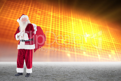 Composite image of santa smiling at camera