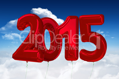 Composite image of 2015 red ballons