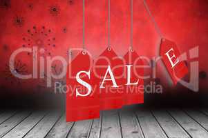 Composite image of red sale tags