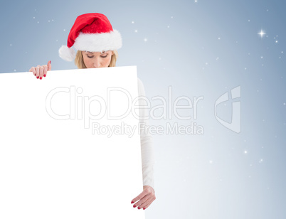 Festive blonde showing poster