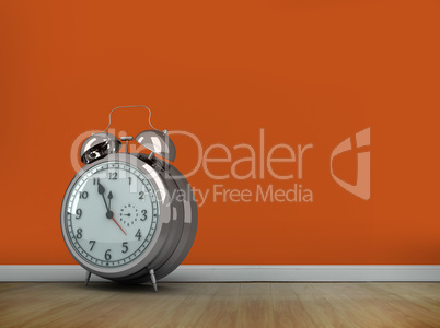 Composite image of alarm clock counting down to twelve