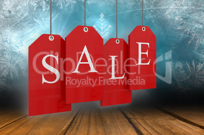 Composite image of red sale tags