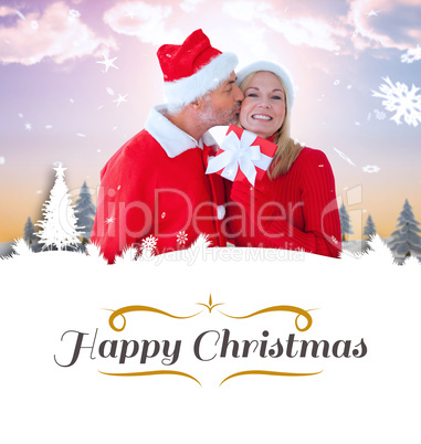 Composite image of festive couple Composite image of festive couple