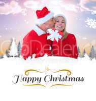 Composite image of festive couple