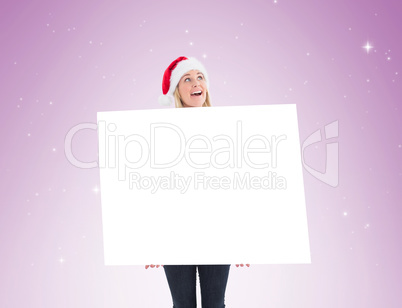 Festive blonde showing poster