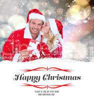 Composite image of young festive couple