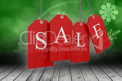 Composite image of red sale tags