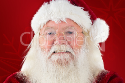 Composite image of santa smiles in the camera