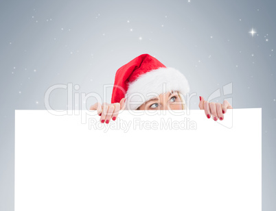 Festive blonde showing white poster