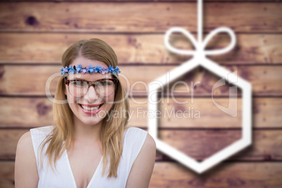 Composite image of pretty hipster blonde