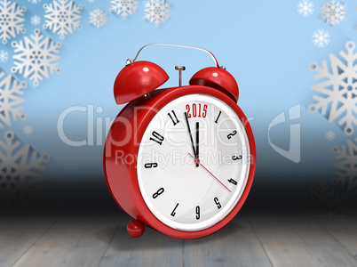 Composite image of 2015 in red alarm clock