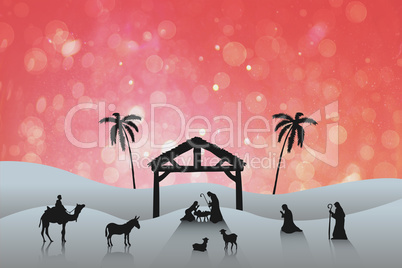 Composite image of nativity scene