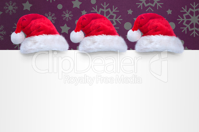 Composite image of santa hat on poster Composite image of santa hat on poster