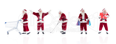 Composite image of santa carries a few presents