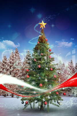 Composite image of christmas tree