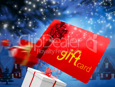 Composite image of red gift card