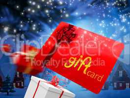 Composite image of red gift card