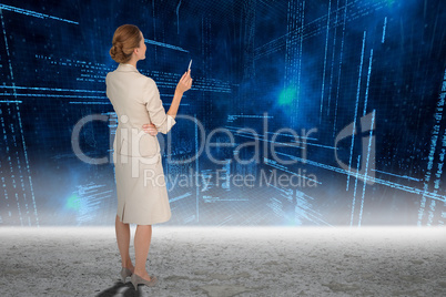 Composite image of thinking businesswoman