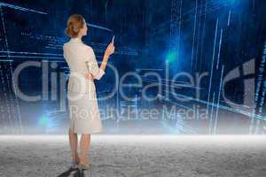 Composite image of thinking businesswoman