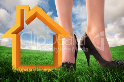 Composite image of businesswomans legs