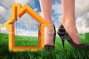 Composite image of businesswomans legs